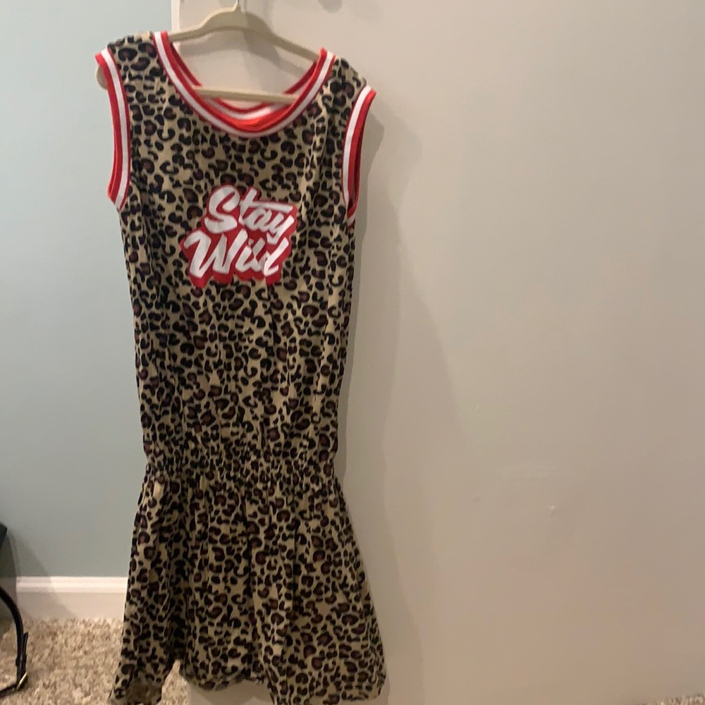 Kids leopard sleeveless dress
